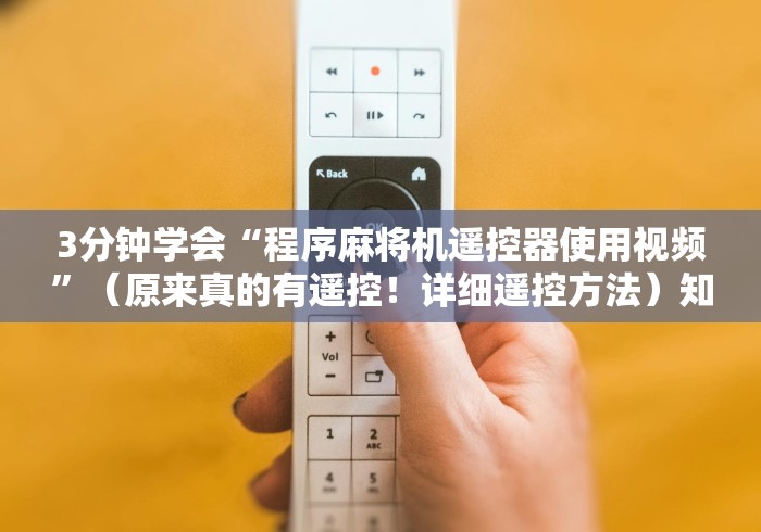 3分钟学会“程序麻将机遥控器使用视频”(原来真的有遥控!详细遥控方法)知乎 3分钟学会“程序麻将机遥控器使用视频”(原来真的有遥控!详细遥控方法)知乎