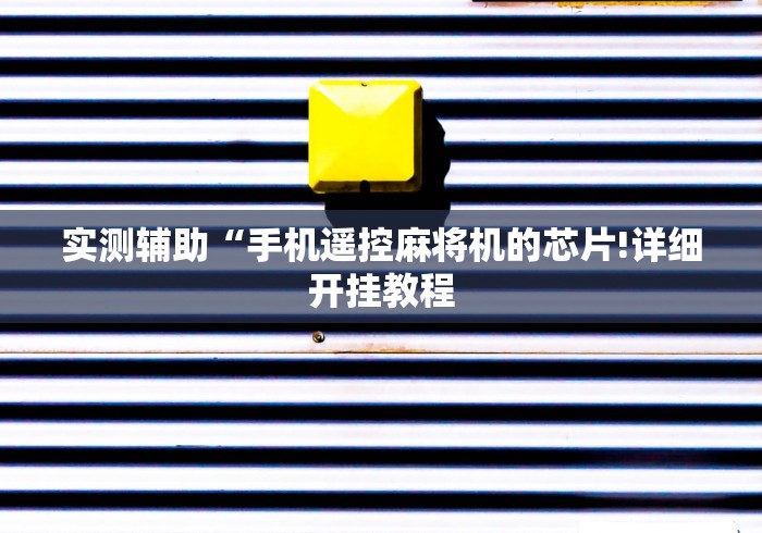 实测辅助“手机遥控麻将机的芯片!详细开挂教程 实测辅助“手机遥控麻将机的芯片!详细开挂教程