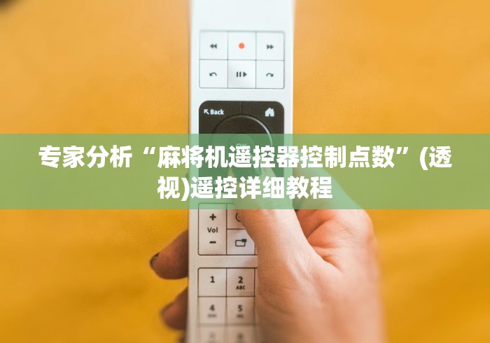 专家分析“麻将机遥控器控制点数”(透视)遥控详细教程 专家分析“麻将机遥控器控制点数”(透视)遥控详细教程