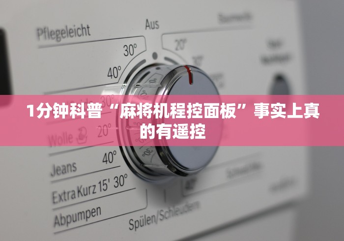 1分钟科普“麻将机程控面板”事实上真的有遥控