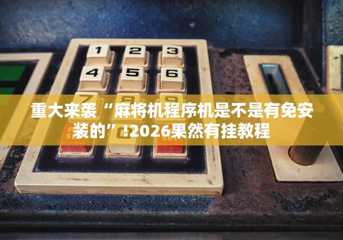 重大来袭“麻将机程序机是不是有免安装的”!2026果然有挂教程