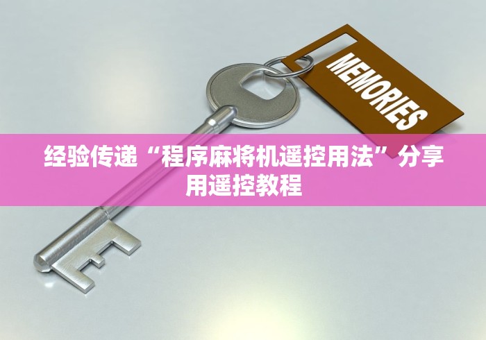 经验传递“程序麻将机遥控用法”分享用遥控教程