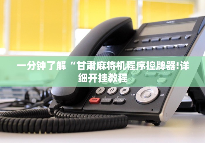 一分钟了解“甘肃麻将机程序控牌器!详细开挂教程