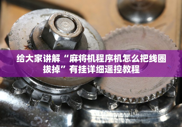 给大家讲解“麻将机程序机怎么把线圈拔掉”有挂详细遥控教程