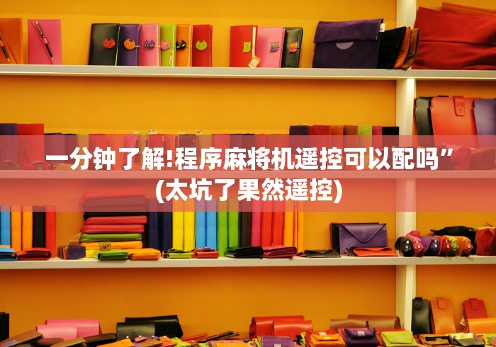 一分钟了解!程序麻将机遥控可以配吗”(太坑了果然遥控)