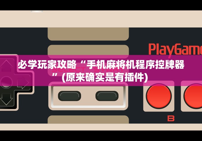 必学玩家攻略“手机麻将机程序控牌器”(原来确实是有插件) 必学玩家攻略“手机麻将机程序控牌器”(原来确实是有插件)