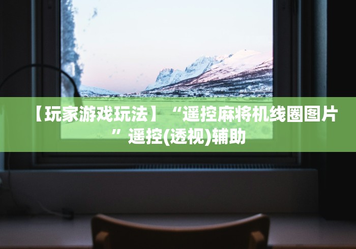 【玩家游戏玩法】“遥控麻将机线圈图片”遥控(透视)辅助 【玩家游戏玩法】“遥控麻将机线圈图片”遥控(透视)辅助